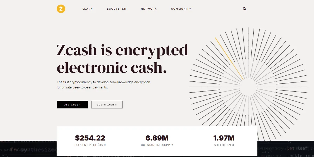 Zcash ZEC 대표 이미지